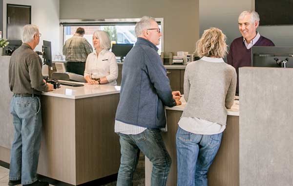 photo of people inside a Riverview Bank branch